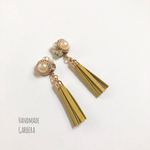 ✴︎全4色✴︎アンティークbijou &タッセル（マスタード）♡ピアス/イヤリング