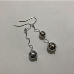 不規則シルバーメタル ピアス
