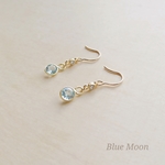 ［14kgf］スカイブルートパーズ［枠留め］・ピアス(gold)