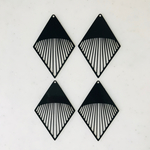 Black Filigree Diamond Shaped Pendant Tops