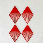 Red Filigree Diamond Shaped Pendant Tops