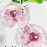 🆕キッズ用✨ゆめかわ♡ユニコーン柄リボンのヘアゴム