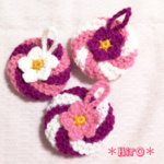アクリルたわし☆３つセット花☆ピンク