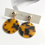 大ぶりべっ甲プレートイヤリング/ピアス