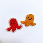 タコさんウインナーの刺繍ブローチ(赤)