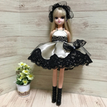 リカちゃんミニドレス シャンパンゴールド×黒