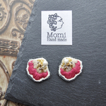 ボルドー *花びら刺繍ピアス/イヤリング