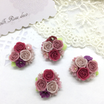   ランダム ①個 販売 ブローチなど 手作り 材料 薔薇  粘土 樹脂 ブーケ・ミニサイズ・アクセサリー・パーツ・ウェルカムボードに 材料 花 マグネット クレイフラワー  8 資材 ワイン色