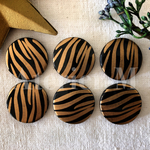 A622 Zebra  print モダン柄 コイン型ビーズ(6個)