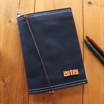 H1839　帆布のB6フリーノートカバー　ネイビー