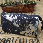 キラキラ光るゴールド長財布 ゴールドのラメ入り牛革の財布/LV-rame