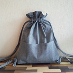 ♡new♡ヒッコリーデニムの巾着リュック
