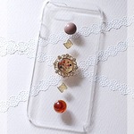 全機種対応　小花のレトロフラワー　スマホケース 