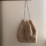 再販！ファー巾着バッグ   ブラウン