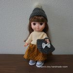再９♡　ソランちゃん服　メルちゃん服　レミンちゃん服　ニット生地切り替え　長袖　ワンピース　ソランちゃん　メルちゃん　レミンちゃん