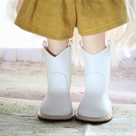 【限定１足】アニメータードール　アメリカンドール　サイズの靴　75㎜×45㎜　 サイズが合えば他のdollでも・・　　くつ　ブーツ【白】