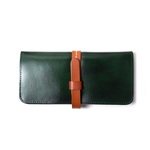 アルゼンチンレザー   2color 長財布  -Moss Green×Orange-