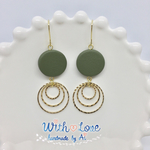 【No.32】秋 ウッドパーツ３連ピアス