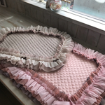 🎀フリル いっぱい カフェ マット🎀ピンク Lサイズ