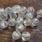 8mm matt clear *gold メロン チェコビーズ 25個