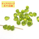 チェコビーズ ティアドロップ4×6mm オリーブ 30個