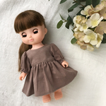 【セミオーダー】【無地のノーカラーワンピース】メルちゃん ソランちゃん