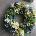 Antique green x Hydrangea * wreath リース ギフト