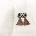 刺繍ビーズ×タッセルイヤリング