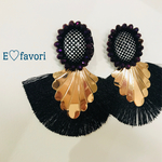 ドットカボション×バブルタッセルの大ぶりピアス♡2way