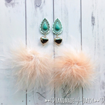 Turquoise drop♡Marabouピアス(Green)