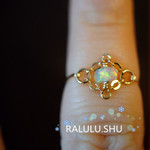 再再..販【RALULU.SHU】14KGF宝石質 エチオピア産 最上級 オパール リング ピンキーリング ファランジリング