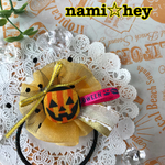 ハッピー ハロウィン🎃 ジャックオランタンのヘアゴム  黄色＊ゴールド