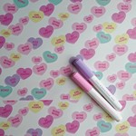 コート紙90☆ななめcolorful heart ラッピングペーパー