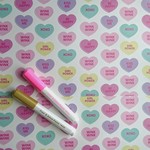 コート紙90☆colorful heart ラッピングペーパー