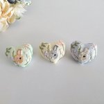 うさぎのハートブローチ 花