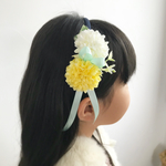 ひらひらリボンとお花のカチューシャ