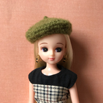  モヘアベレー帽グリーンティ