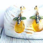 *Honey Bee Earrings* Green *