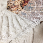 ＊再入荷＊1m ロココ風 お花 刺繍 チュールレース 白 BK180909 ハンドメイド 手芸 素材 材料 ドレス