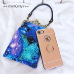 【再販】宇宙柄🌎がま口スマホポーチ