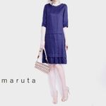 ””予約品”　リネンフリルワンピース（ネイビー）