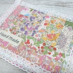 【sale】リバティパッチ＊カフェオレマット＊ピンク