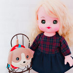 レッドチェックの秋ワンピース メルちゃん、レミン、ソラン