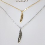 ペア＊フェザーsmall G& bigSのネックレス
