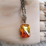 Topaz/Jonquil Octagon Vintage Two Tone　ネックレス