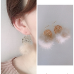 ピアス イヤリング ミンクファー透かしパーツ ファー
