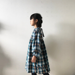 グリーンチェックのワンピース(130cm※袖幅広め)