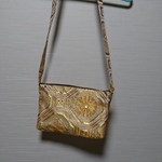 (送料無料)帯リメイク25cmファスナー付き金糸ポシェット