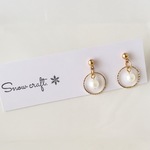 リングとパールのゆらゆらピアス☆