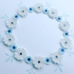 お花シール スワロフスキー❁︎20枚❁︎サファイア&ライトサファイア